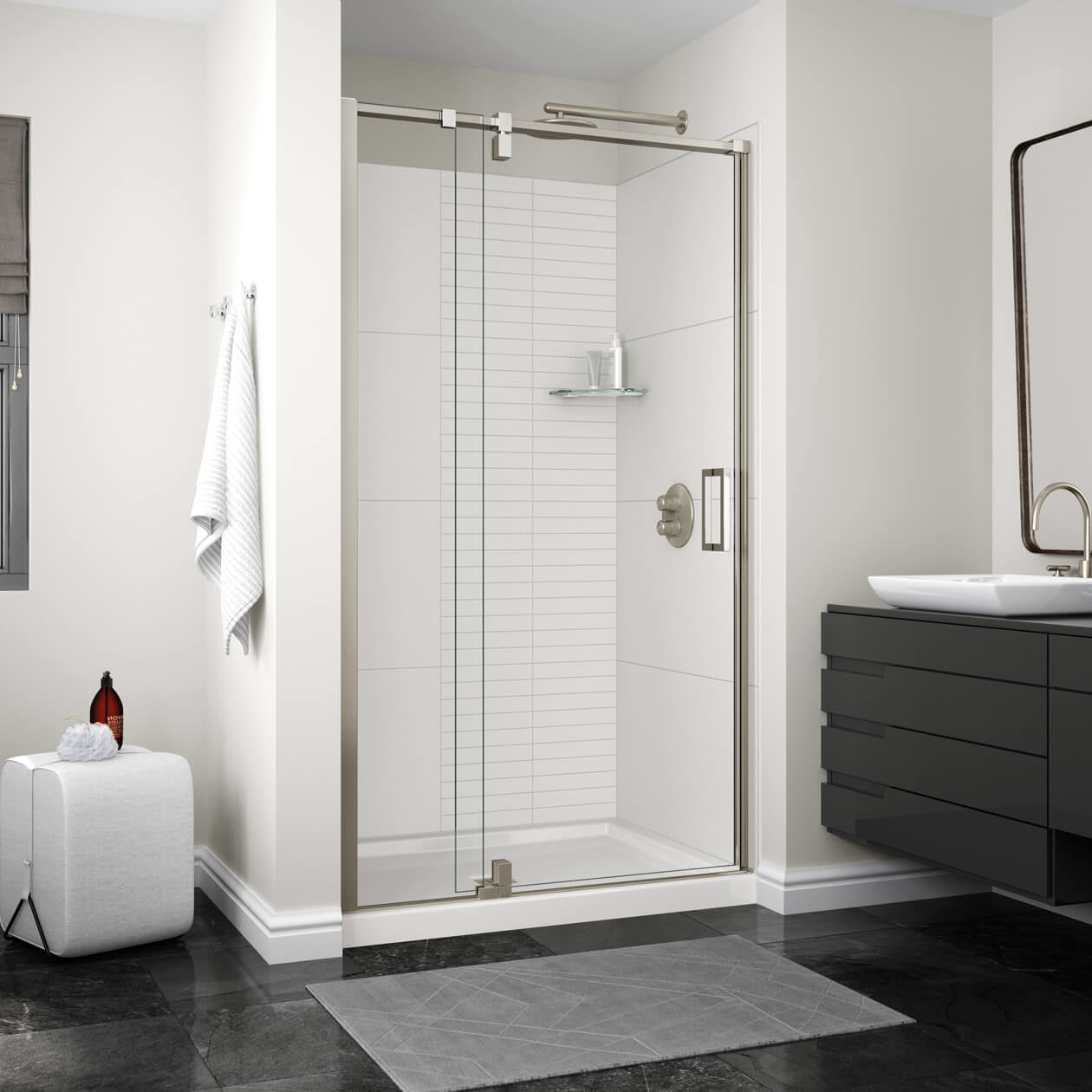 Maax ModulR 48 x 78 in. 8 mm Pivot Shower Door for Alcove Installation with Clear glass