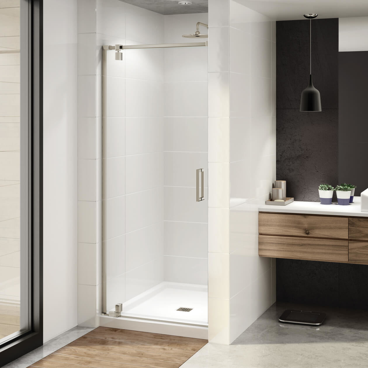 Maax ModulR 36 x 78 in. 8 mm Pivot Shower Door for Alcove Installation with Clear glass