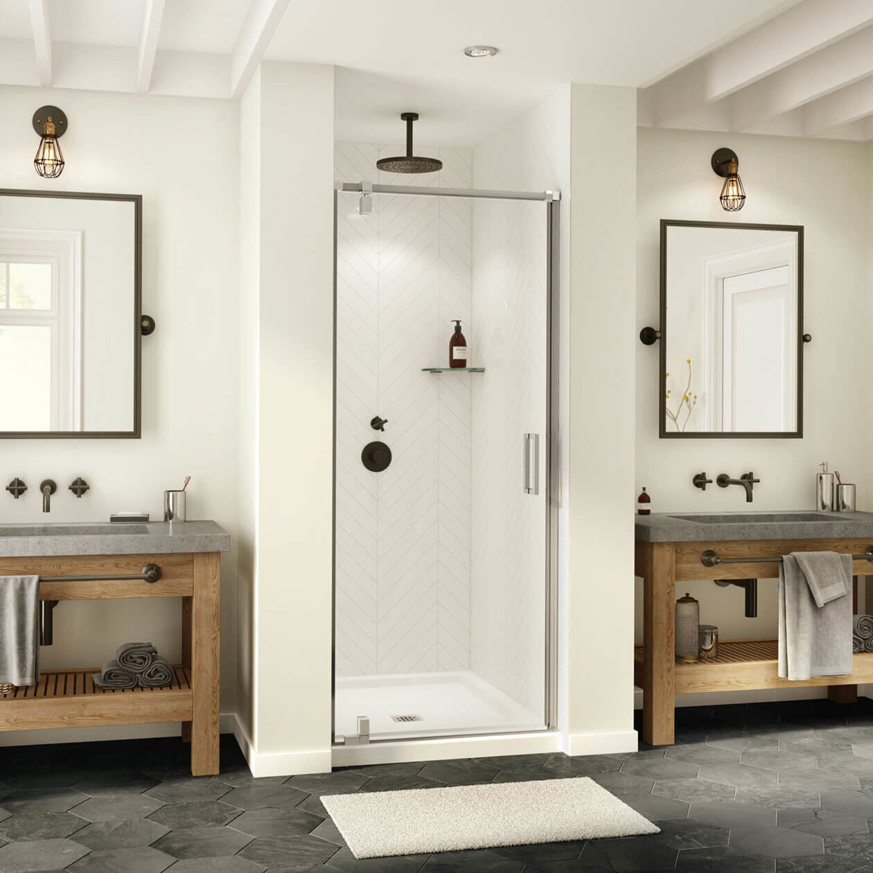 Maax ModulR 34 x 78 in. 8 mm Pivot Shower Door for Alcove Installation with Clear glass
