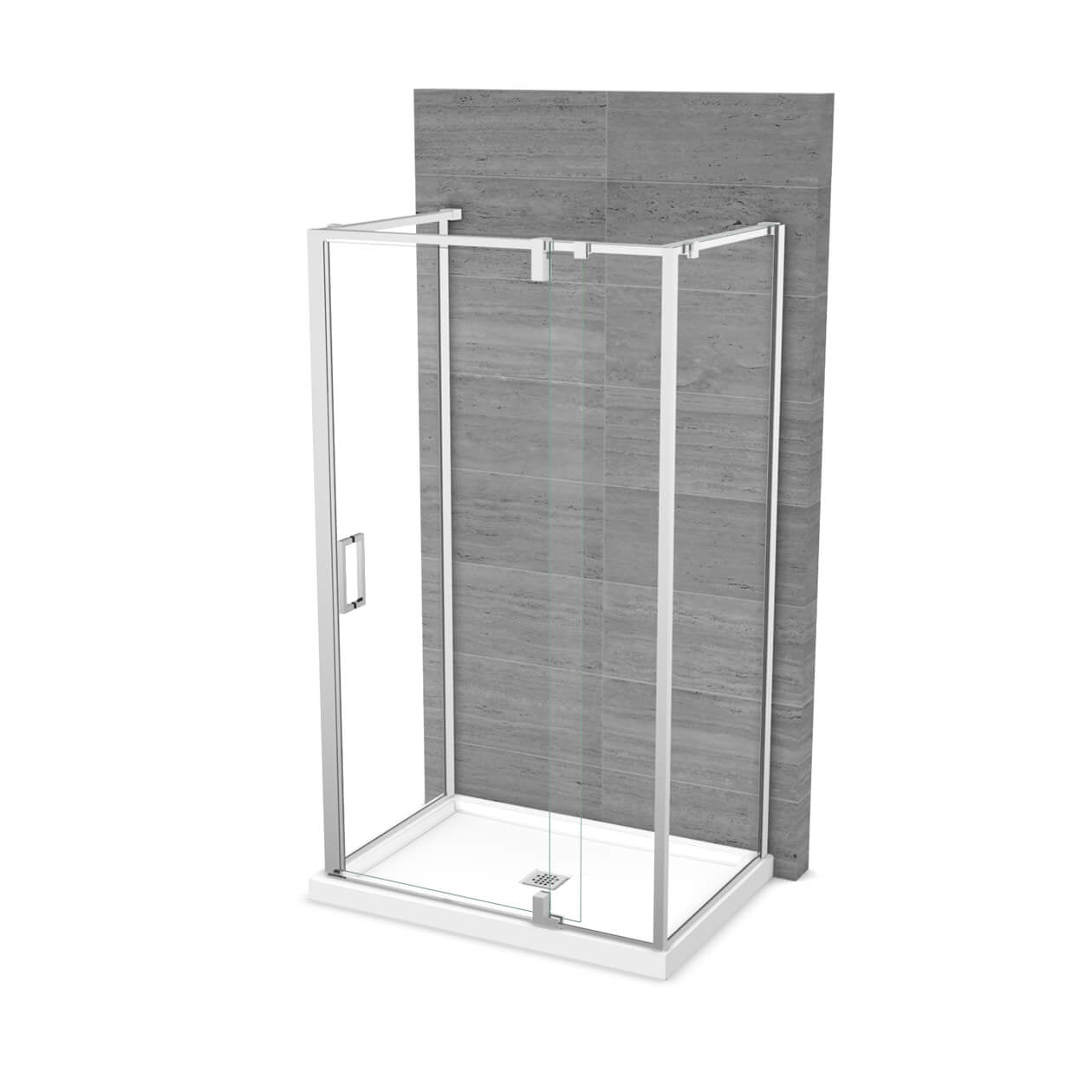 Maax ModulR 48 x 34 x 78 in. 8mm Pivot Shower Door for Wall-mount Installation with Clear glass