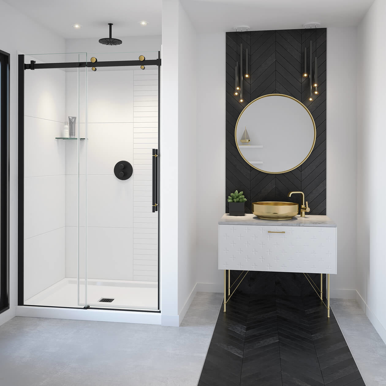 Maax Vela 44 ½-47 x 78 ¾ in. 8mm Sliding Shower Door for Alcove Installation with Clear glass