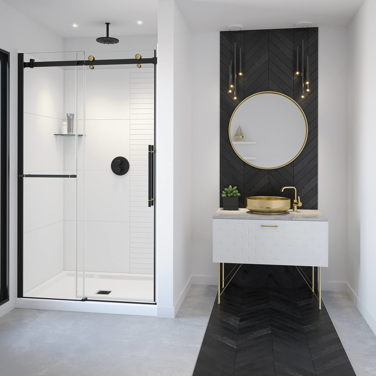 Maax Vela 44 ½-47 x 78 ¾ in. 8mm Sliding Shower Door with Towel Bar