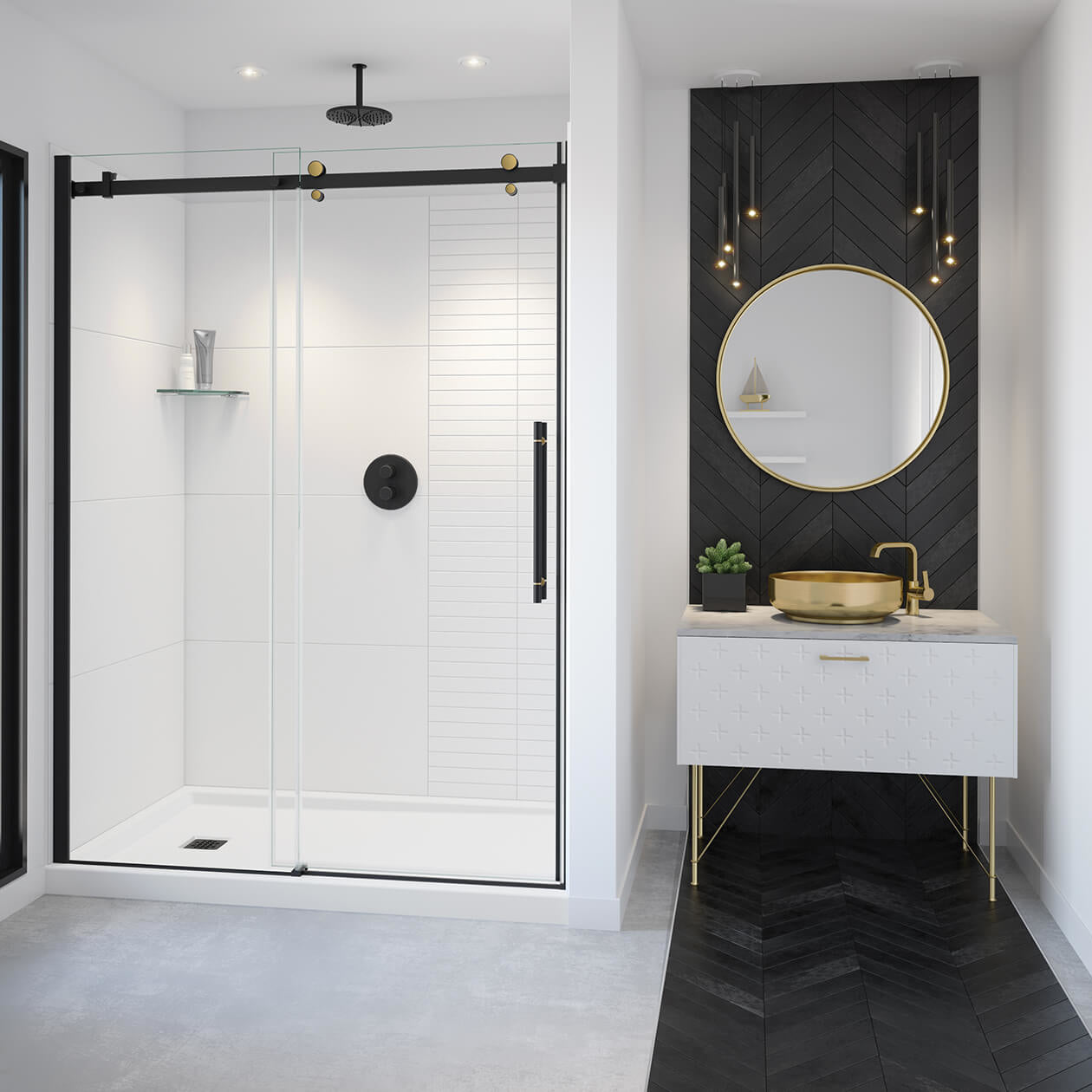 Maax Vela 56 ½-59 x 78 ¾ in. 8mm Sliding Shower Door