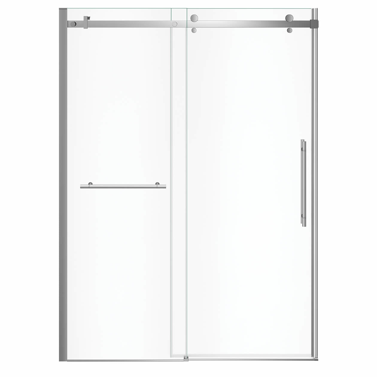 Maax Vela 56 ½-59 x 78 ¾ in. 8mm Sliding Shower Door with Towel Bar for Alcove Installation with Clear glass