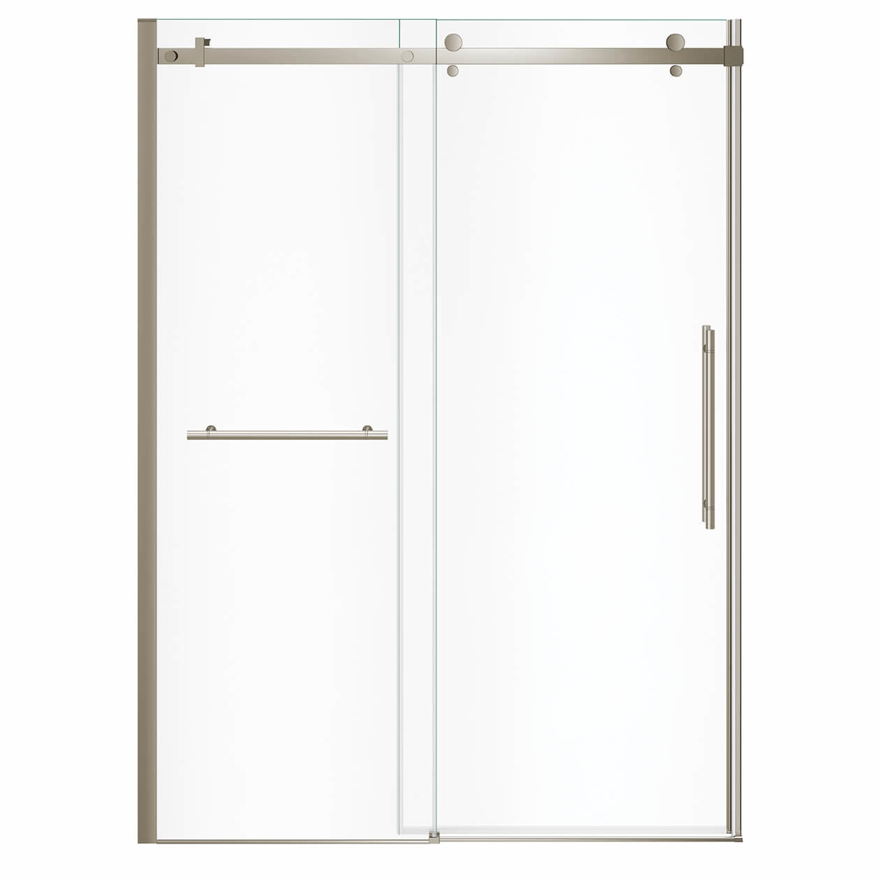 Maax Vela 56 ½-59 x 78 ¾ in. 8mm Sliding Shower Door with Towel Bar for Alcove Installation with Clear glass