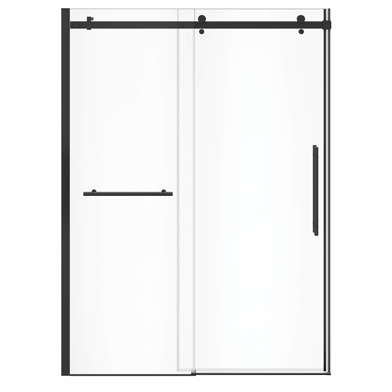 Maax Vela 56 ½-59 x 78 ¾ in. 8mm Sliding Shower Door with Towel Bar for Alcove Installation with Clear glass