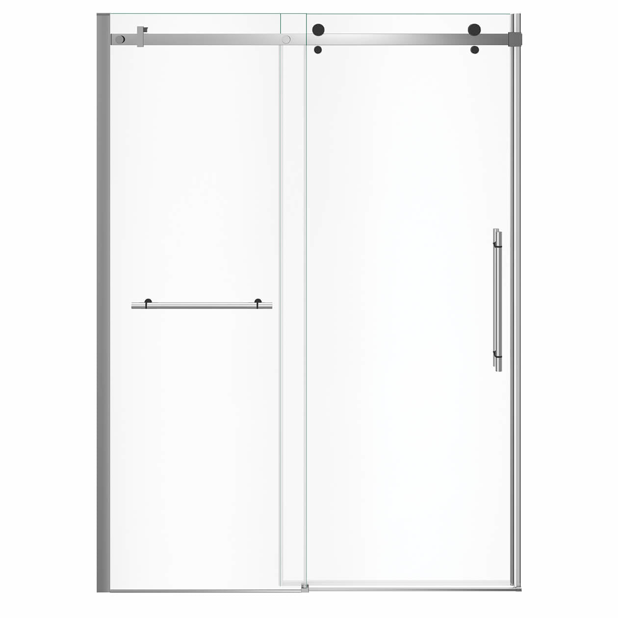 Maax Vela 56 ½-59 x 78 ¾ in. 8mm Sliding Shower Door with Towel Bar for Alcove Installation with Clear glass