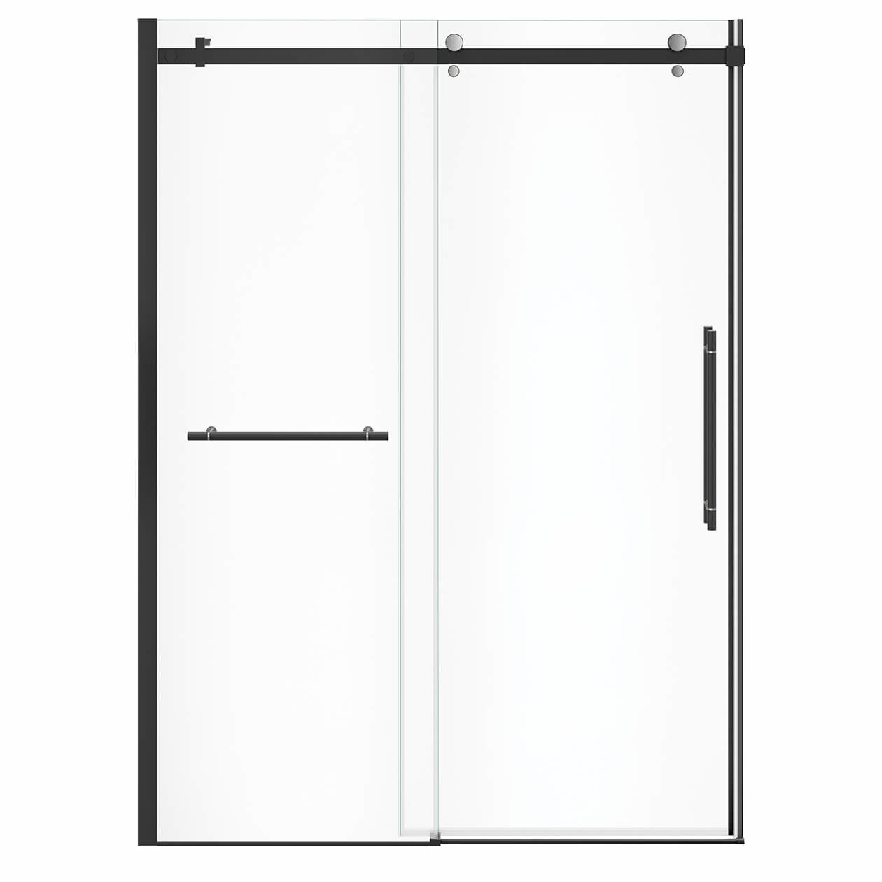 Maax Vela 56 ½-59 x 78 ¾ in. 8mm Sliding Shower Door with Towel Bar for Alcove Installation with Clear glass