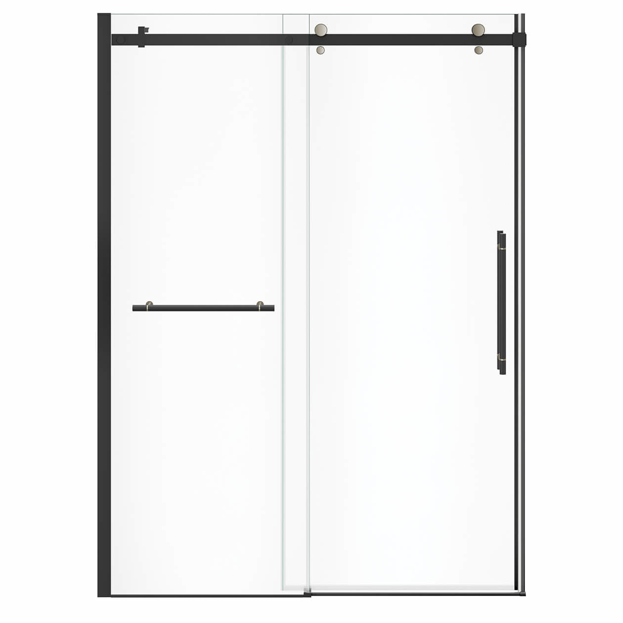 Maax Vela 56 ½-59 x 78 ¾ in. 8mm Sliding Shower Door with Towel Bar for Alcove Installation with Clear glass