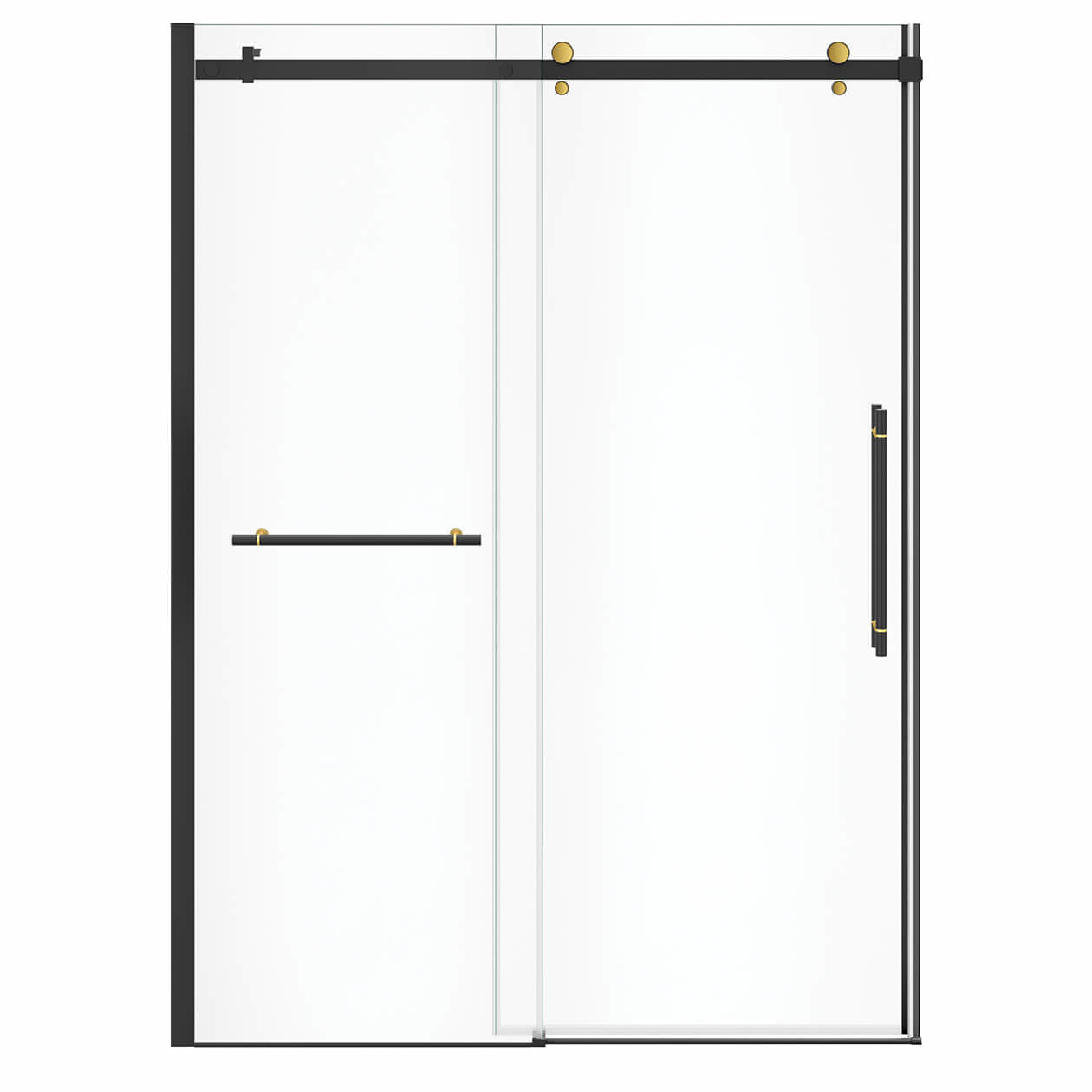 Maax Vela 56 ½-59 x 78 ¾ in. 8mm Sliding Shower Door with Towel Bar for Alcove Installation with Clear glass