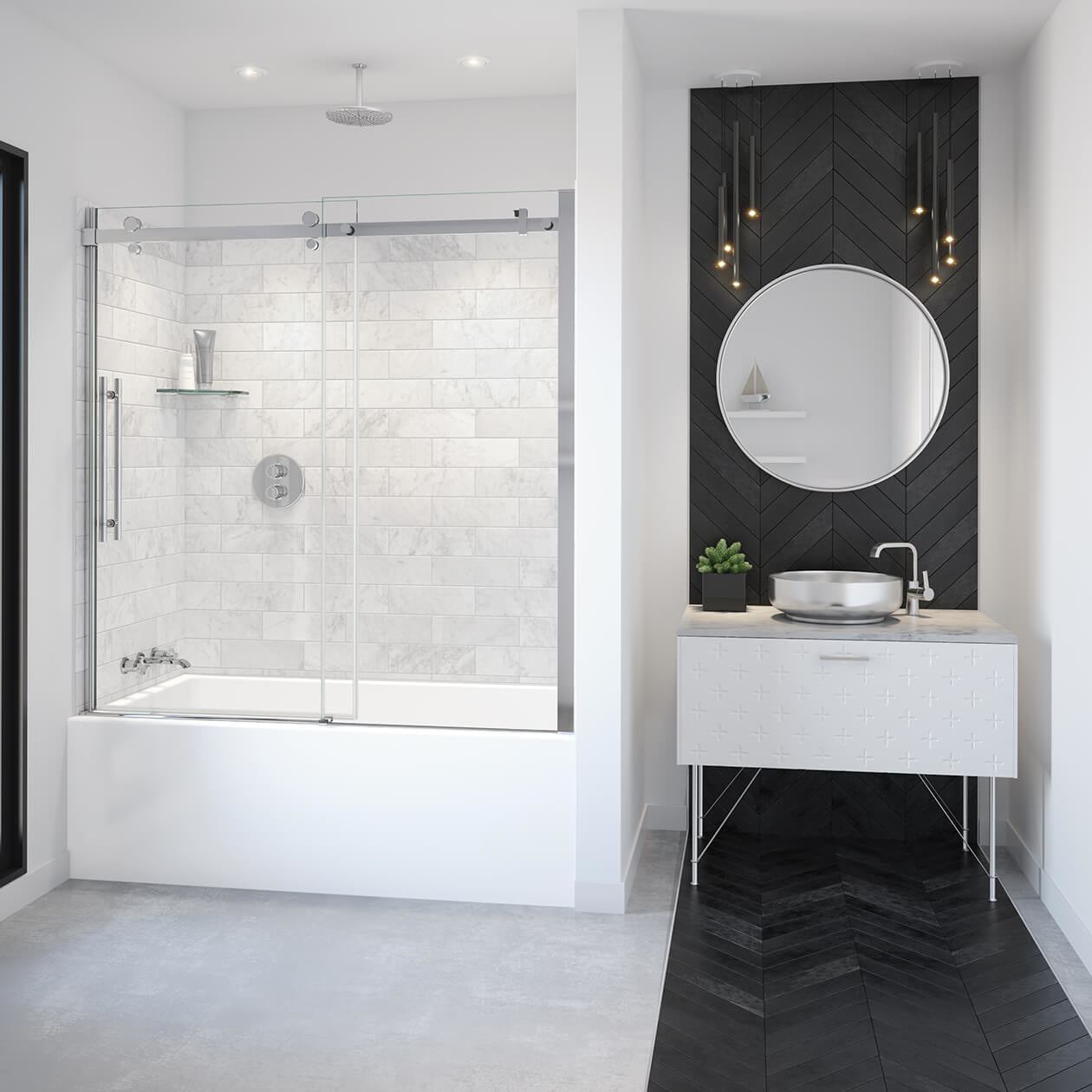 Maax Vela 56 ½-59 x 59 in. 8 mm Sliding Tub Door for Alcove Installation with Clear glass
