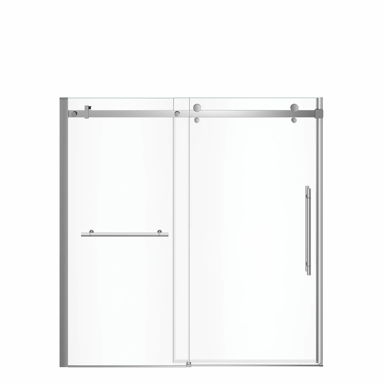 Maax Vela 56 ½-59 x 59 in. 8 mm Sliding Tub Door with Towel Bar for Alcove Installation with Clear glass