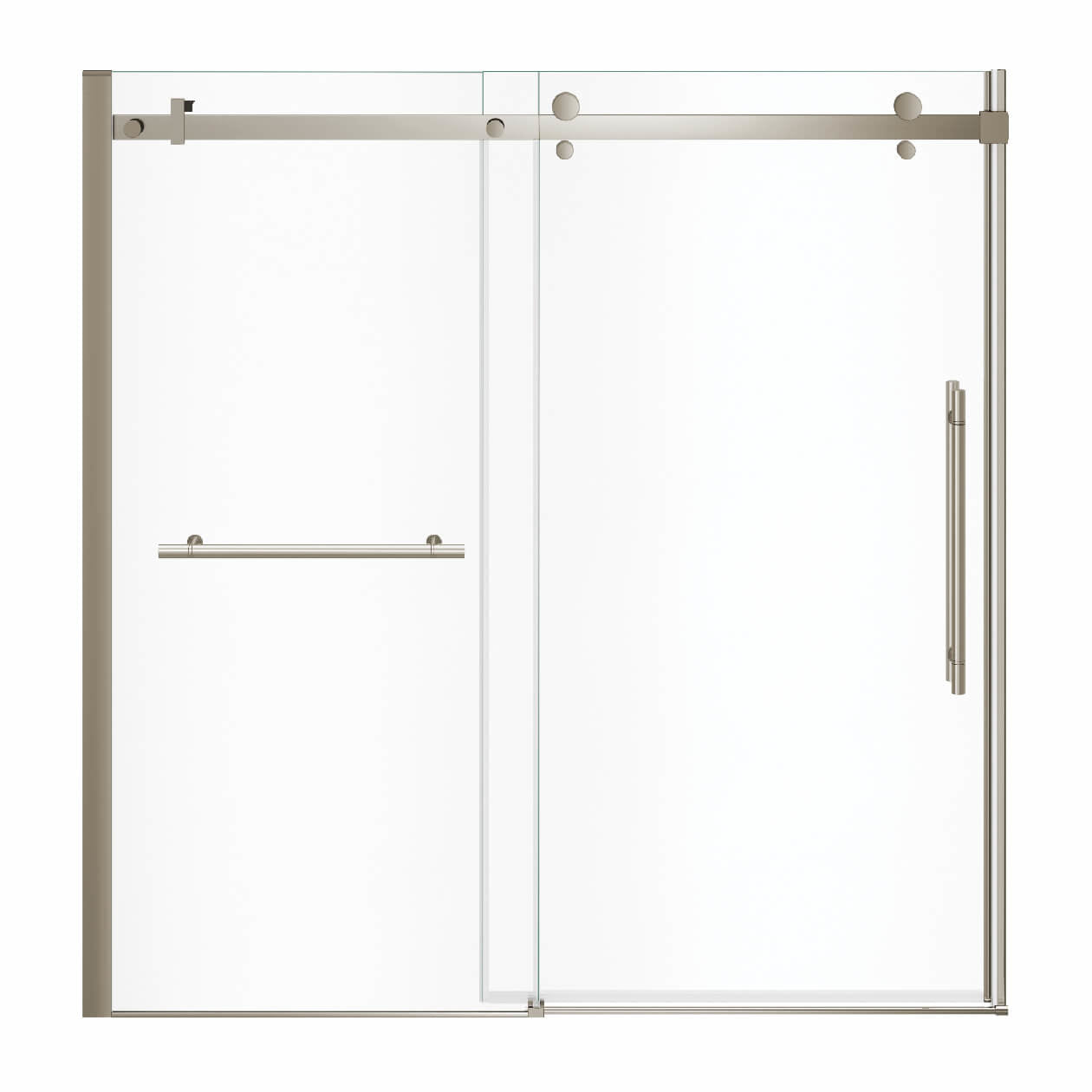 Maax Vela 56 ½-59 x 59 in. 8 mm Sliding Tub Door with Towel Bar for Alcove Installation with Clear glass