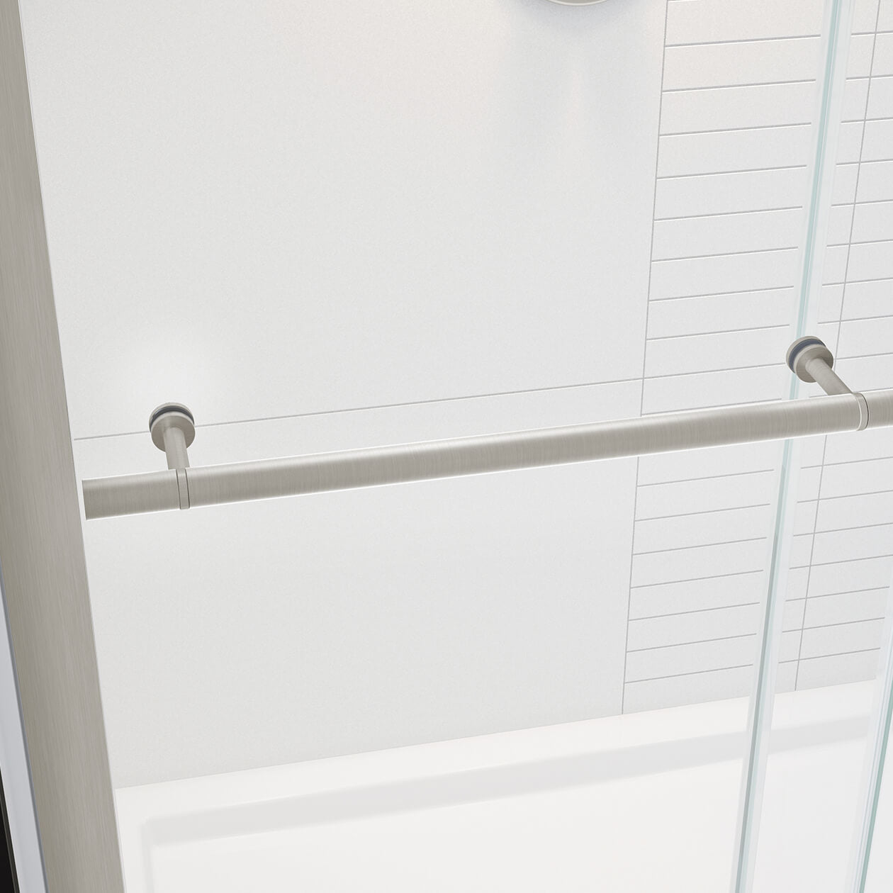 Maax Vela 56 ½-59 x 59 in. 8 mm Sliding Tub Door with Towel Bar for Alcove Installation with Clear glass