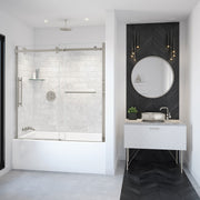 Maax Vela 56 ½-59 x 59 in. 8 mm Sliding Tub Door with Towel Bar for Alcove Installation with Clear glass