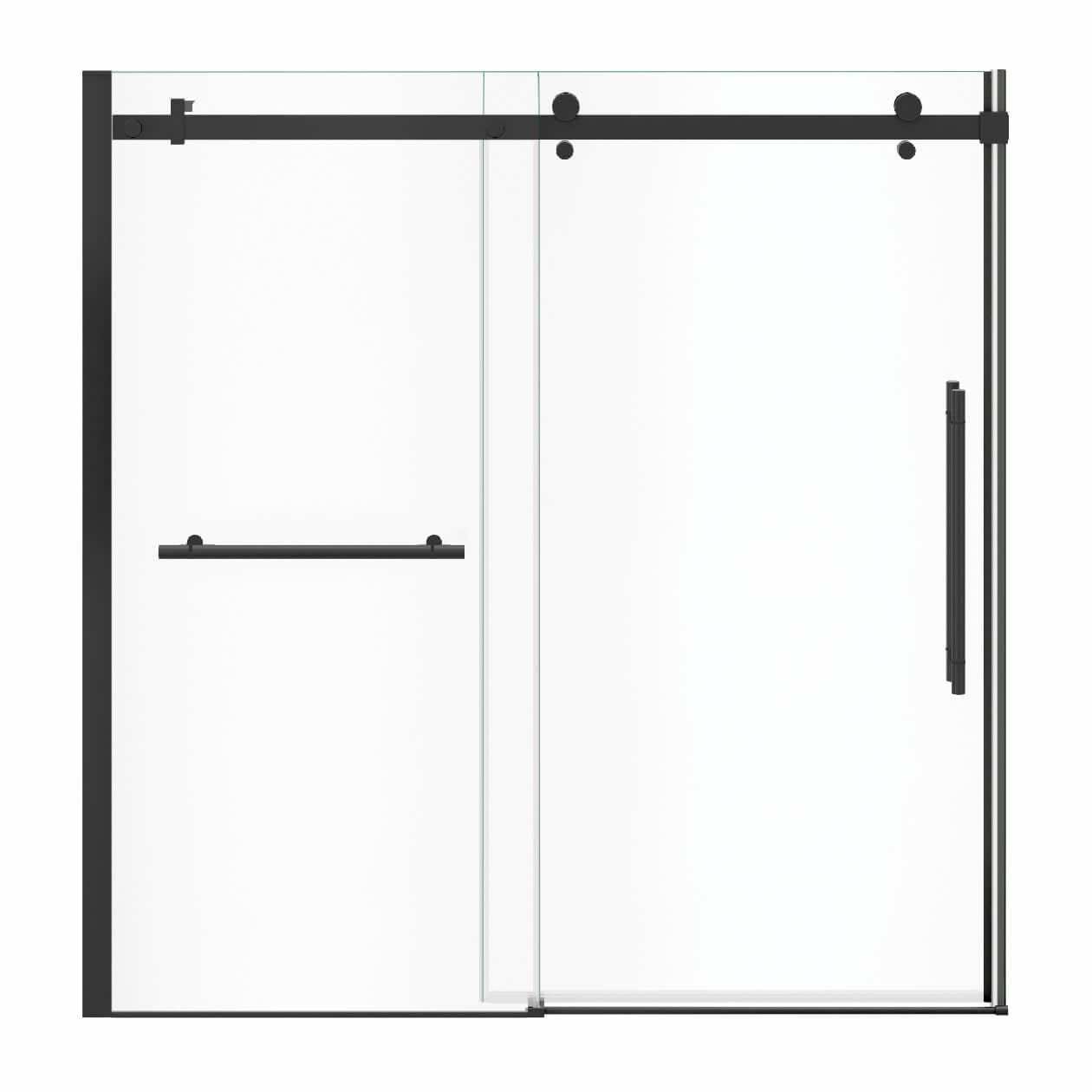 Maax Vela 56 ½-59 x 59 in. 8 mm Sliding Tub Door with Towel Bar for Alcove Installation with Clear glass