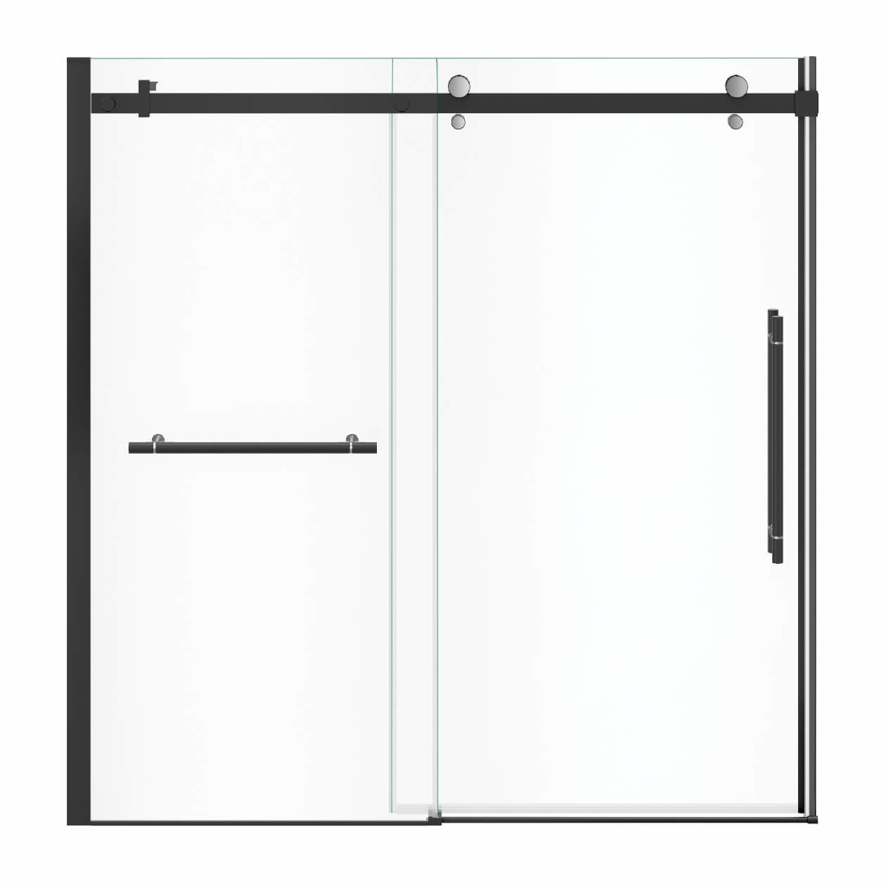 Maax Vela 56 ½-59 x 59 in. 8 mm Sliding Tub Door with Towel Bar for Alcove Installation with Clear glass