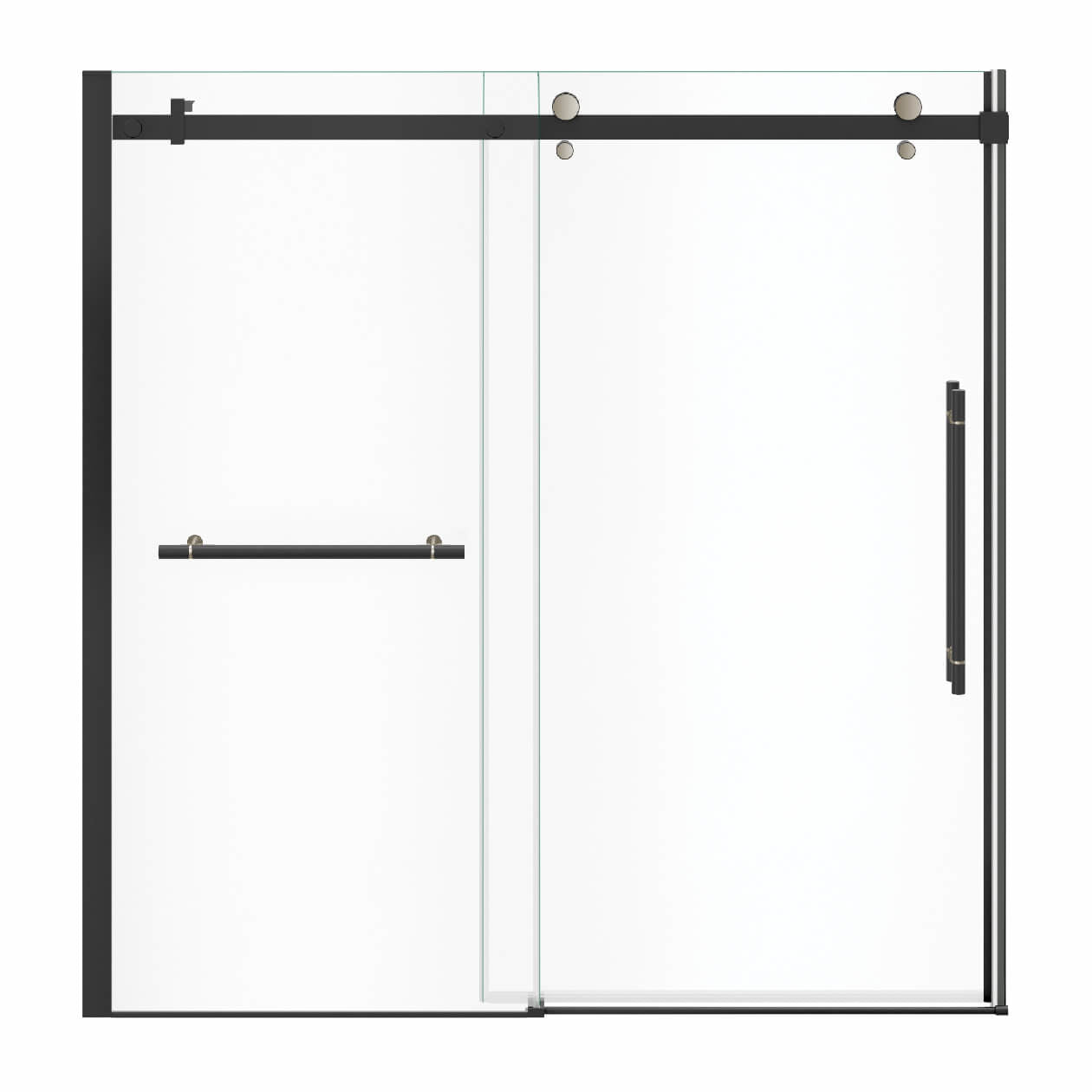 Maax Vela 56 ½-59 x 59 in. 8 mm Sliding Tub Door with Towel Bar for Alcove Installation with Clear glass