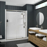 Maax Incognito 74 51-54 x 74 in. 8mm Bypass Shower Door for Alcove Installation with Clear glass