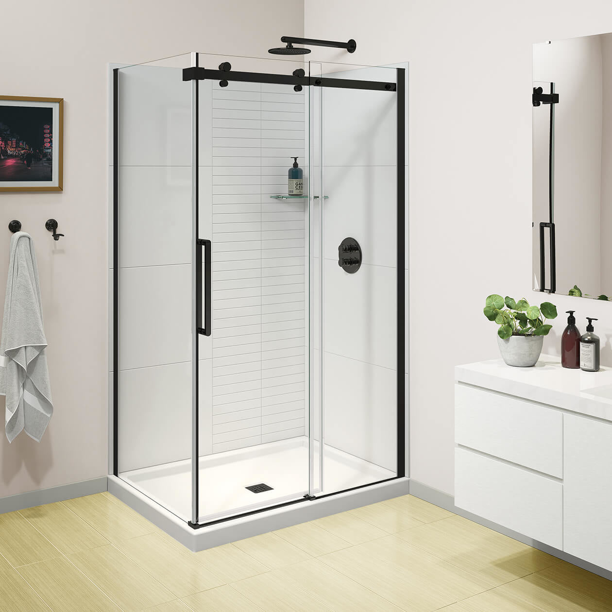 Maax Halo Pro GS 44 ½-47 x 78 ¾ in. 8mm Sliding Shower Door for Alcove Installation with GlassShield® glass