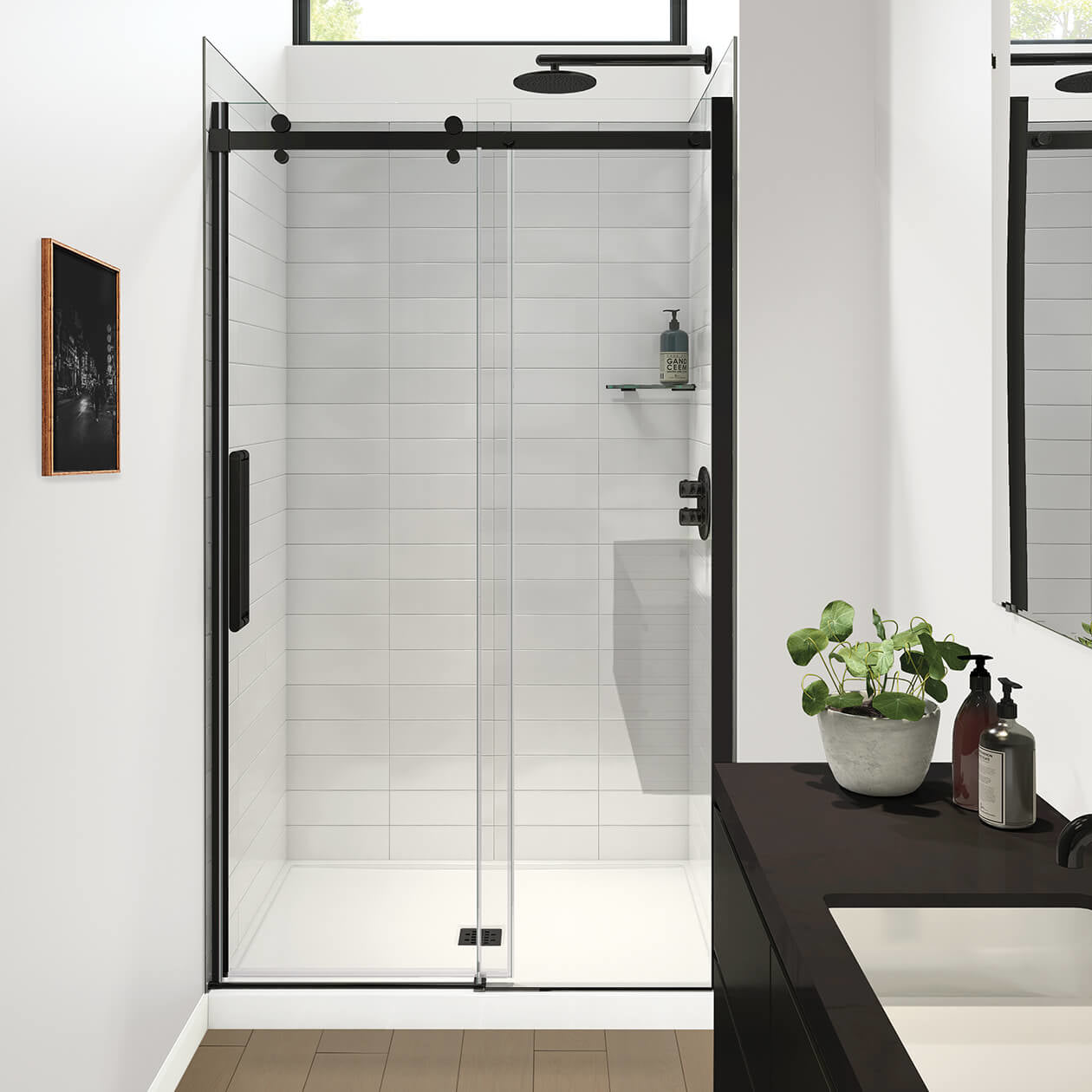 Maax Halo Pro GS 44 ½-47 x 78 ¾ in. 8mm Sliding Shower Door for Alcove Installation with GlassShield® glass