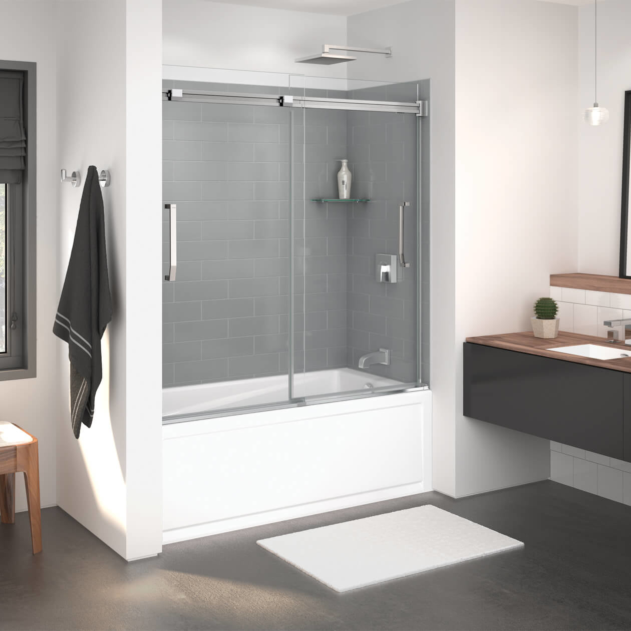 Maax Inverto 56-59 x 55 ½-59 in. 8mm Bypass Tub Door