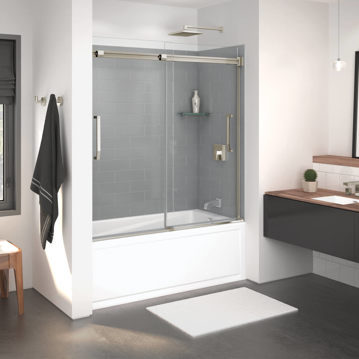 Maax Inverto 56-59 x 55 ½-59 in. 8mm Bypass Tub Door