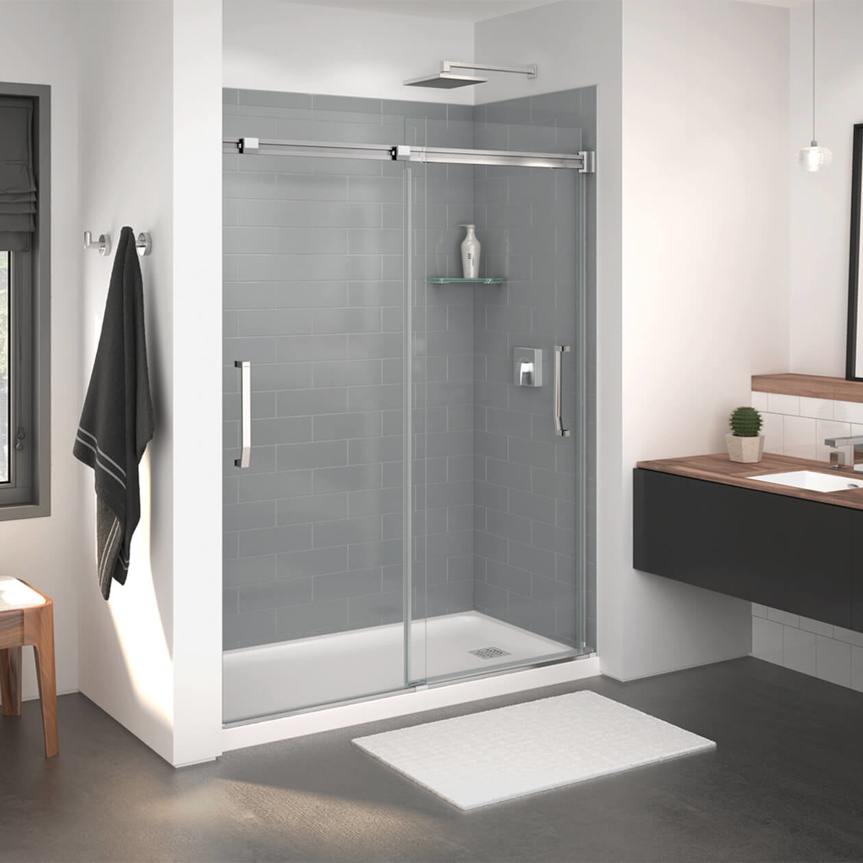 Maax Inverto 56-59 x 70 ½-74 in. 8mm Bypass Shower Door