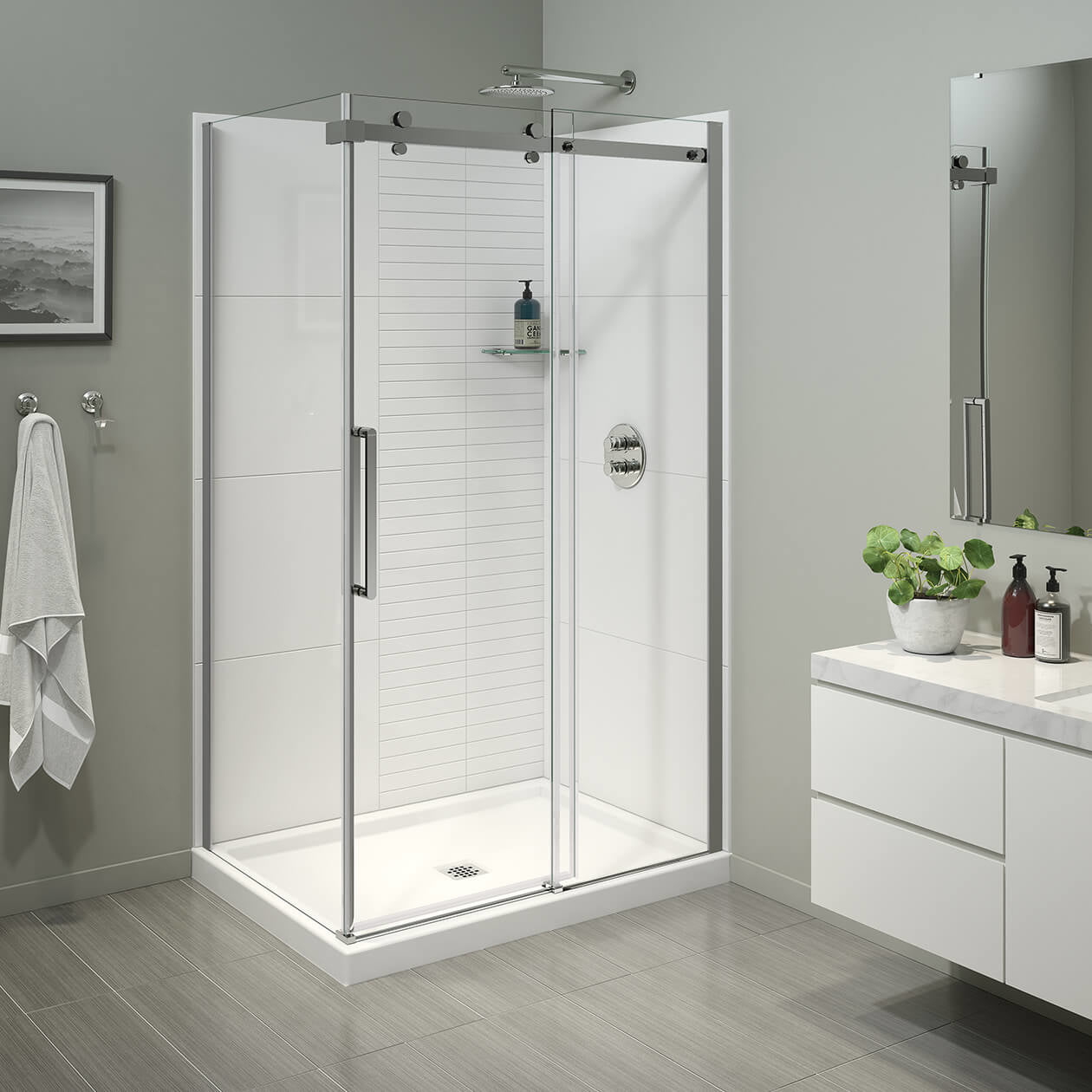 Maax Halo Pro 44 ½-47 x 78 ¾ in. 8mm Sliding Shower Door for Alcove Installation with Clear glass
