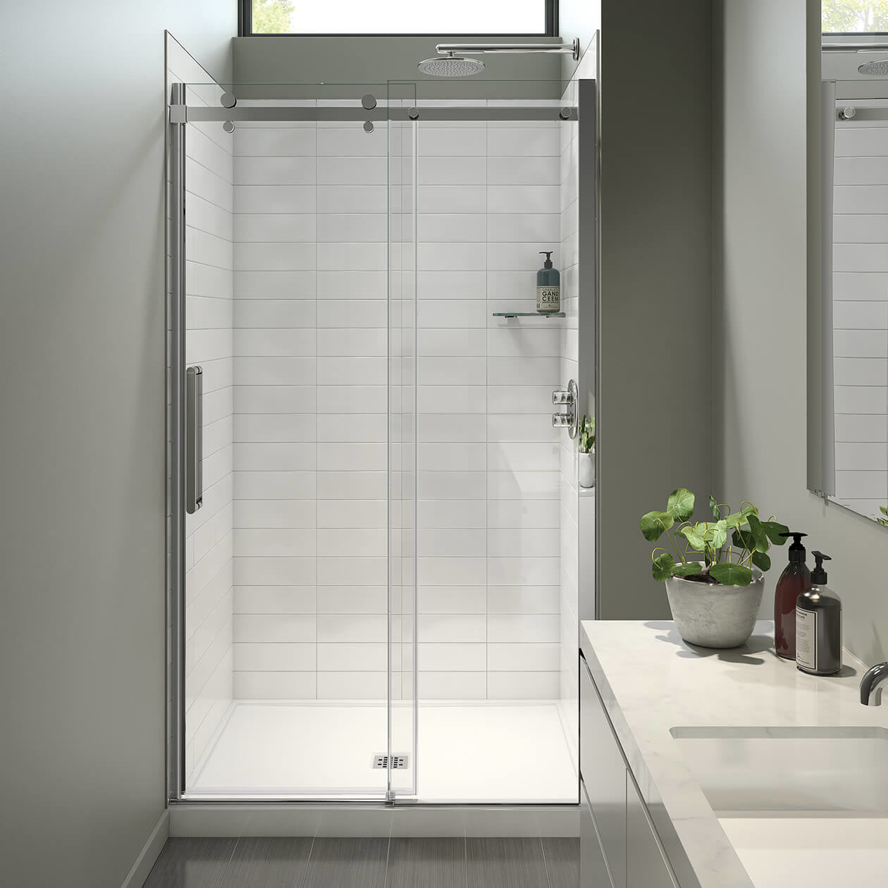 Maax Halo Pro 44 ½-47 x 78 ¾ in. 8mm Sliding Shower Door for Alcove Installation with Clear glass