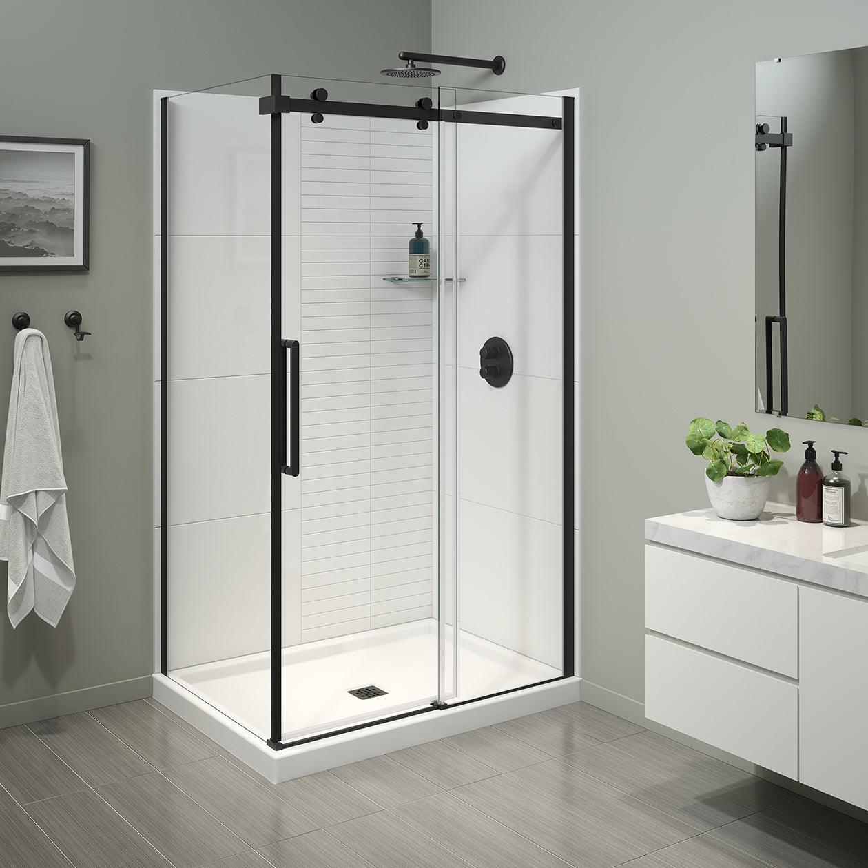 Maax Halo Pro 44 ½-47 x 78 ¾ in. 8mm Sliding Shower Door for Alcove Installation with Clear glass
