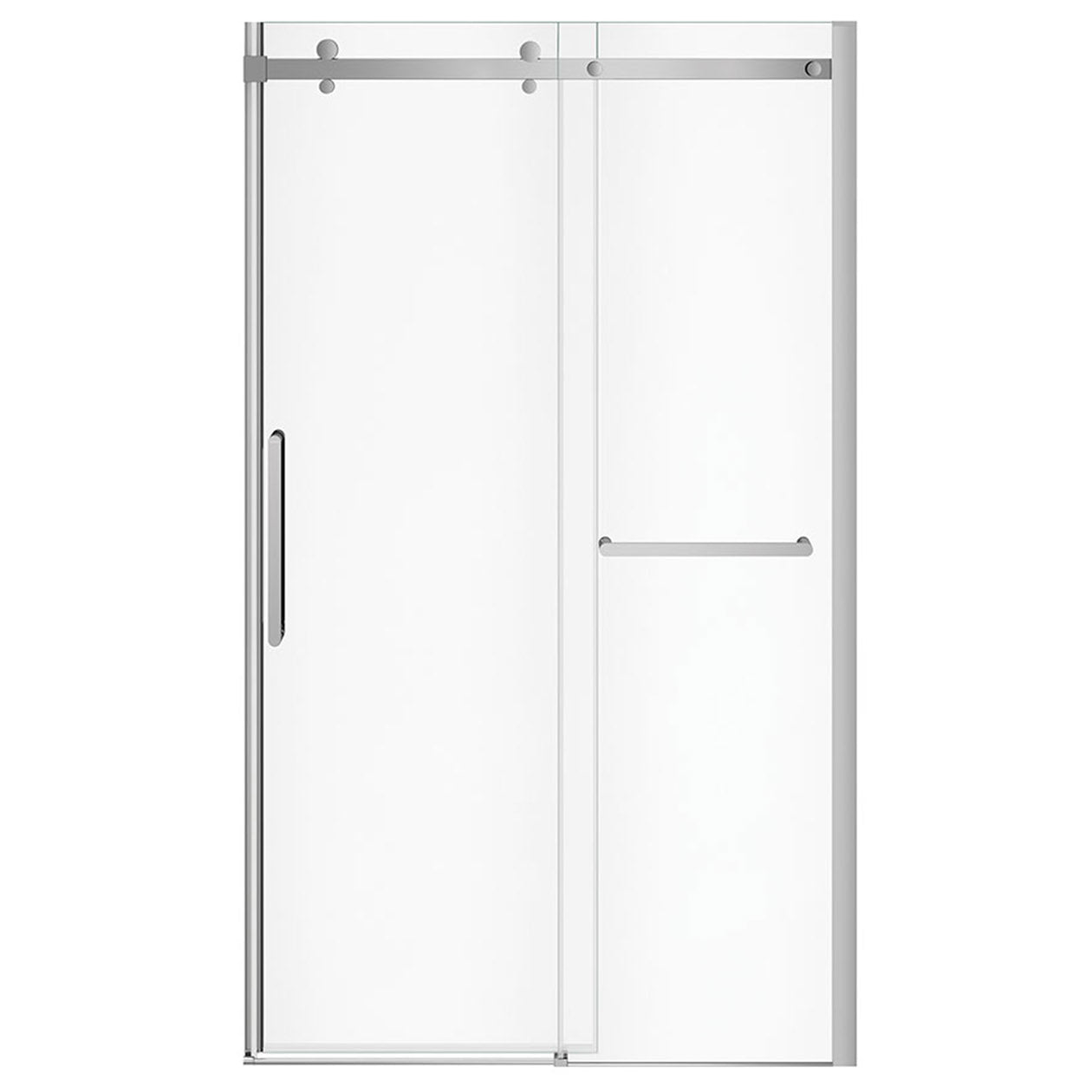 Maax Halo Pro 44 ½-47 x 78 ¾ in. 8 mm Sliding Shower Door with Towel Bar for Alcove Installation with Clear glass in Matte Black
