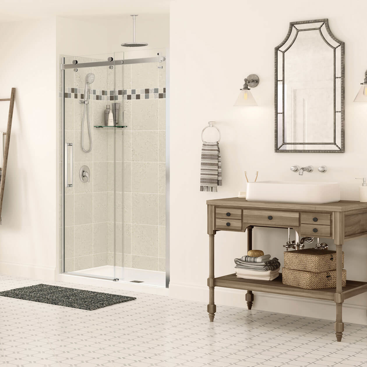 Maax Halo 44 ½-47 x 78 ¾ in. 8mm Sliding Shower Door for Alcove Installation with Clear glass