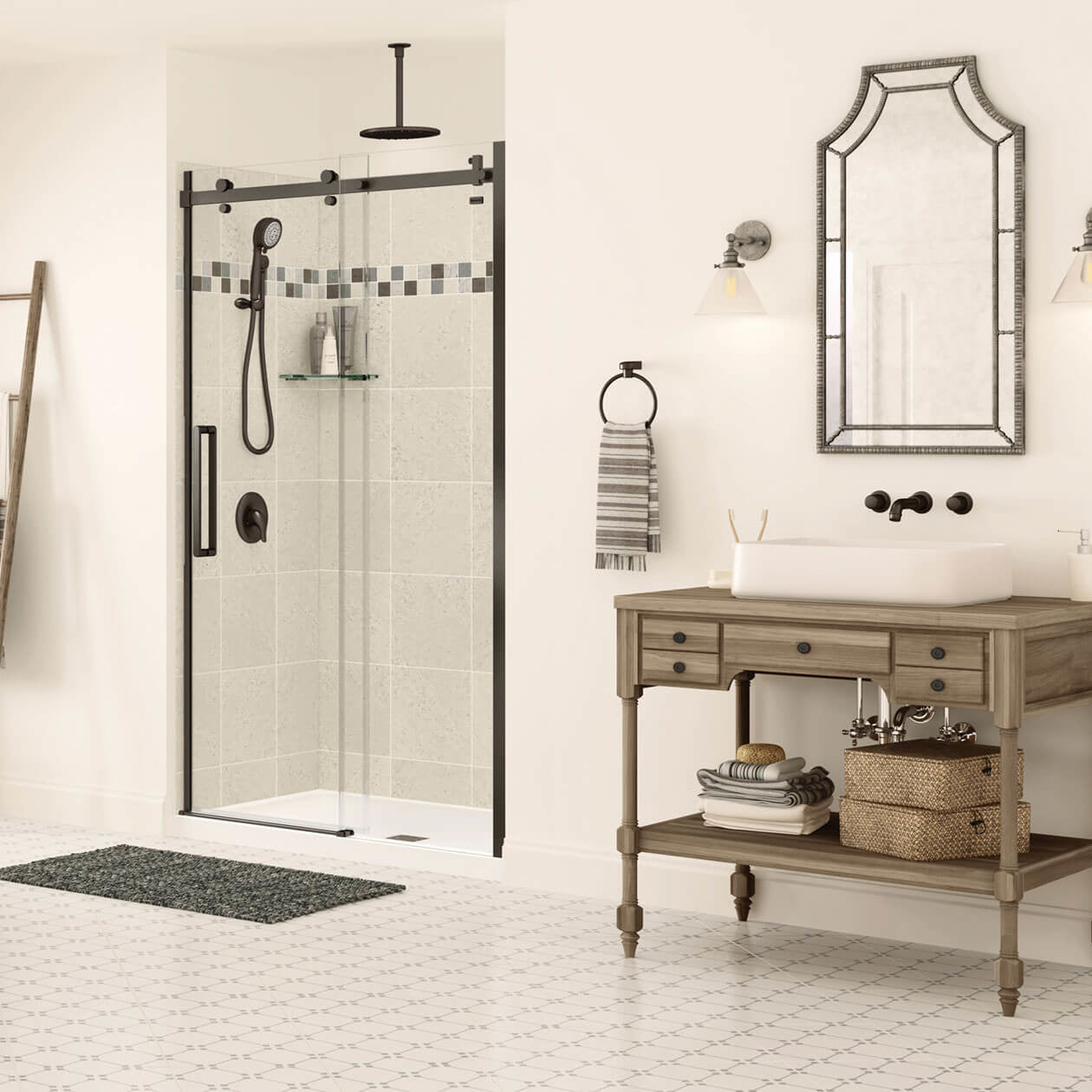 Maax Halo 44 ½-47 x 78 ¾ in. 8mm Sliding Shower Door for Alcove Installation with Clear glass