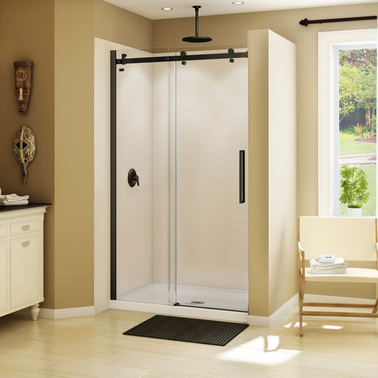 Maax Halo 44 ½-47 x 78 ¾ in. 8mm Sliding Shower Door for Alcove Installation with Clear glass