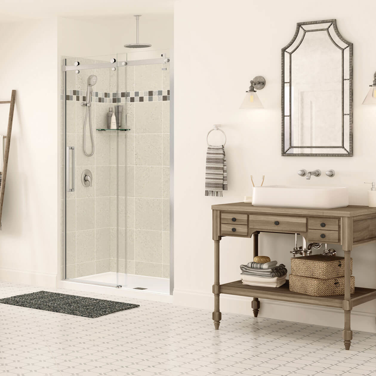 Maax Halo 44 ½-47 x 78 ¾ in. 8mm Sliding Shower Door for Alcove Installation with Clear glass