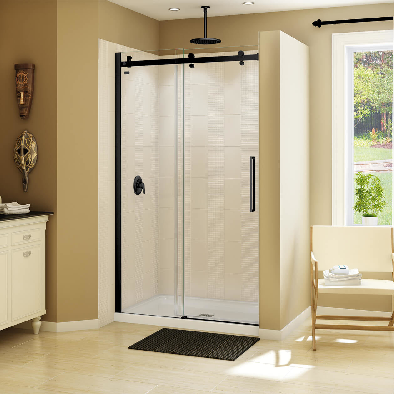 Maax Halo 44 ½-47 x 78 ¾ in. 8mm Sliding Shower Door for Alcove Installation with Clear glass