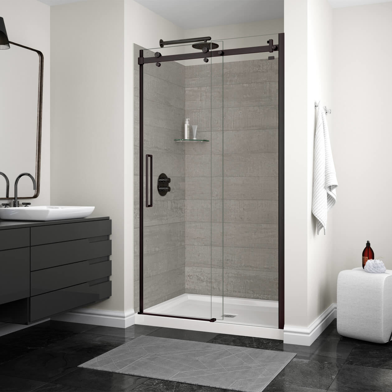 Maax Halo 44 ½-47 x 78 ¾ in. 8mm Sliding Shower Door for Alcove Installation with Clear glass