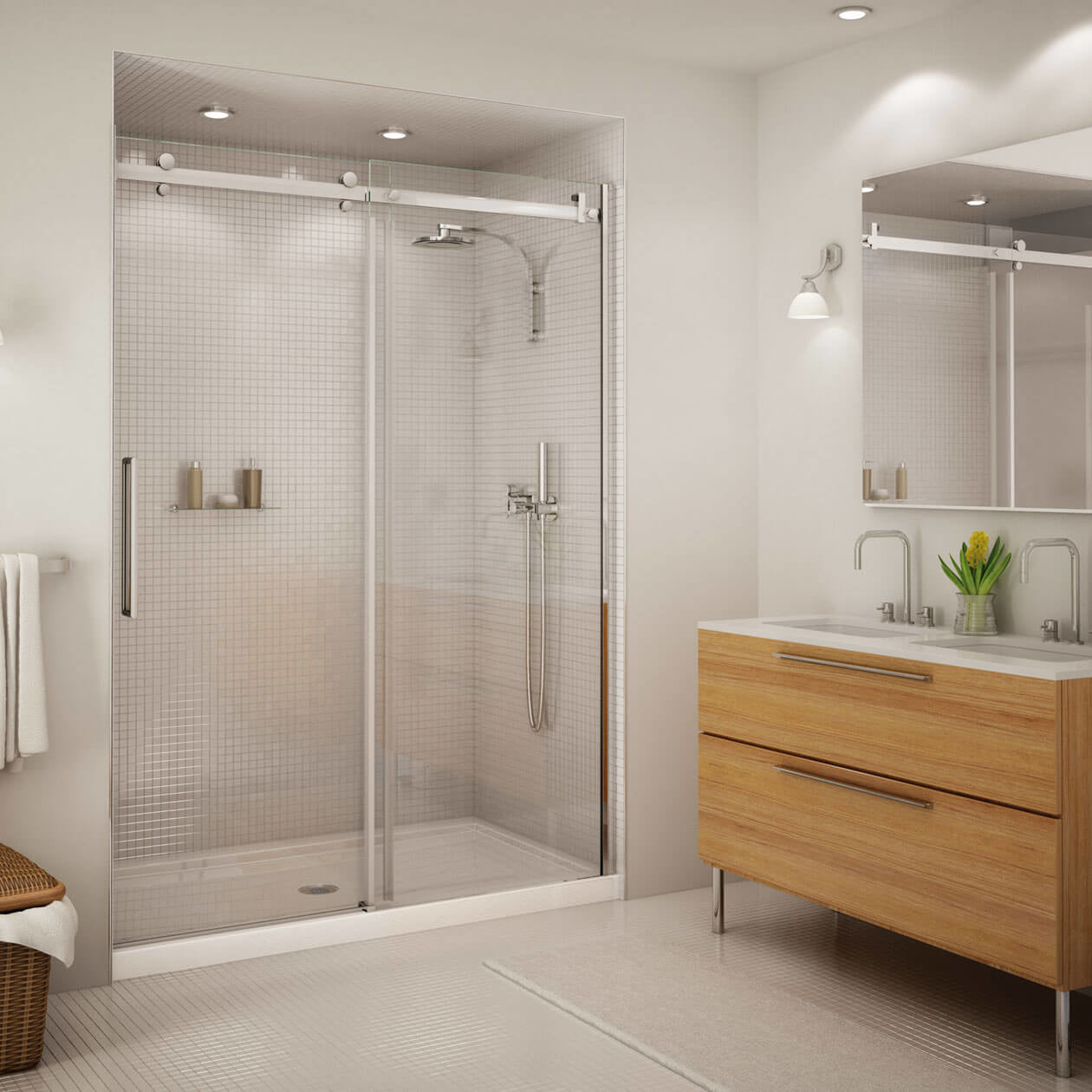 Maax Halo 56 ½-59 x 78 ¾ in. 8mm Sliding Shower Door for Alcove Installation with Clear glass