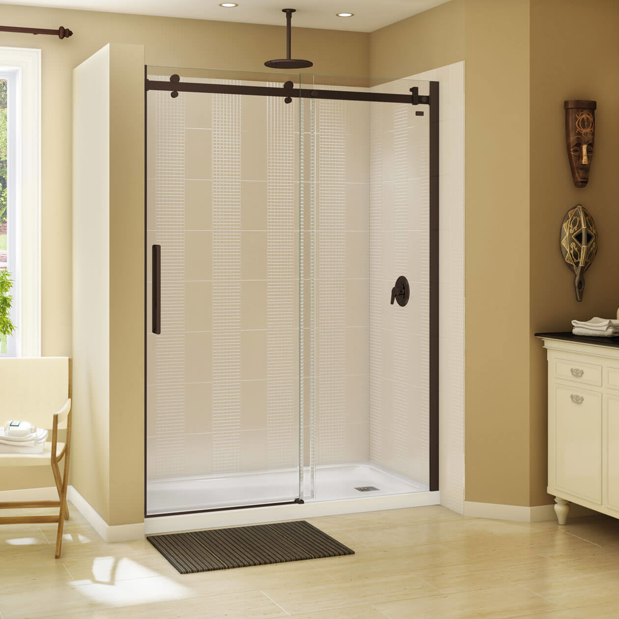 Maax Halo 56 ½-59 x 78 ¾ in. 8mm Sliding Shower Door for Alcove Installation with Clear glass