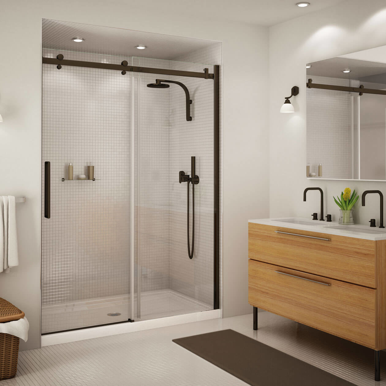 Maax Halo 56 ½-59 x 78 ¾ in. 8mm Sliding Shower Door for Alcove Installation with Clear glass