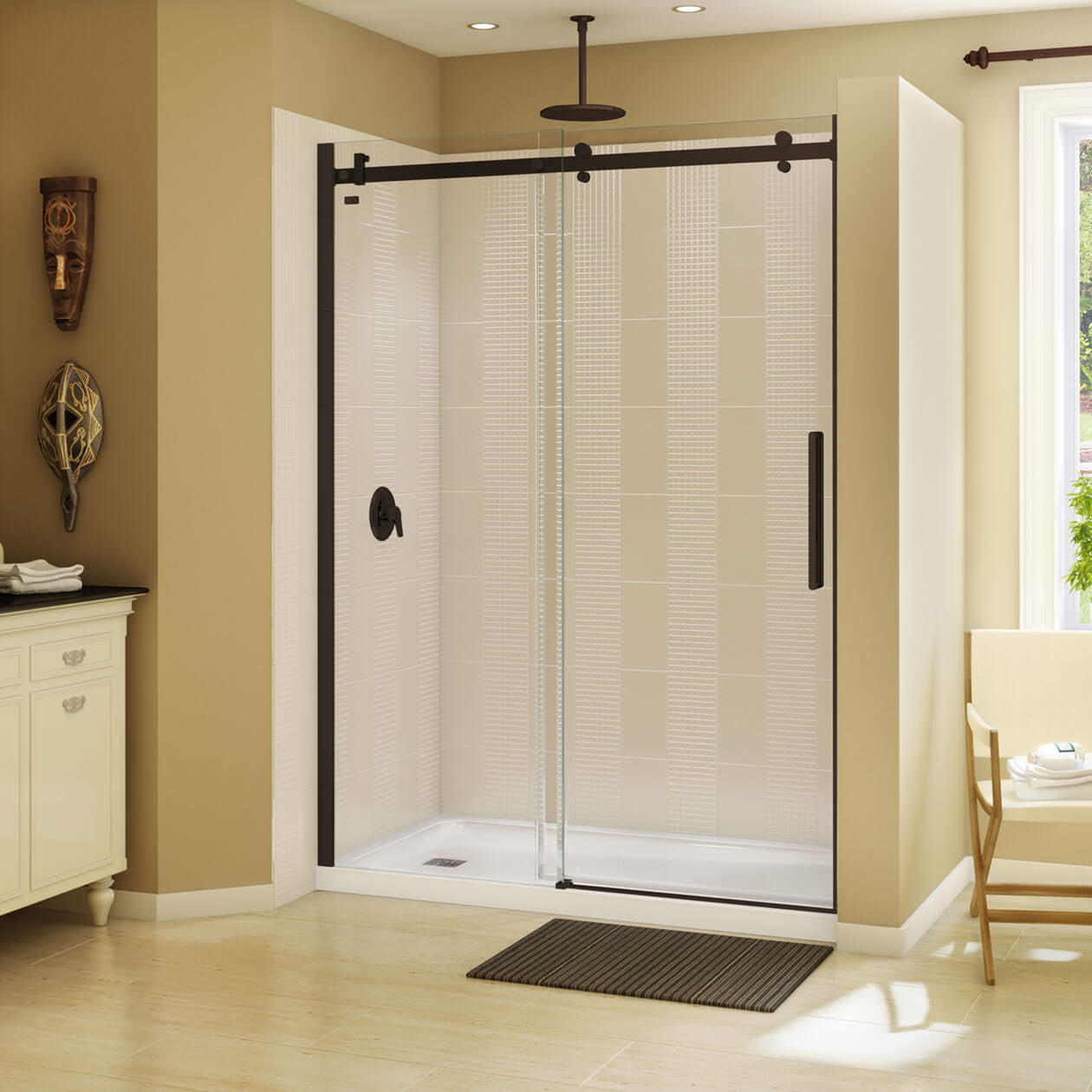 Maax Halo 56 ½-59 x 78 ¾ in. 8mm Sliding Shower Door for Alcove Installation with Clear glass