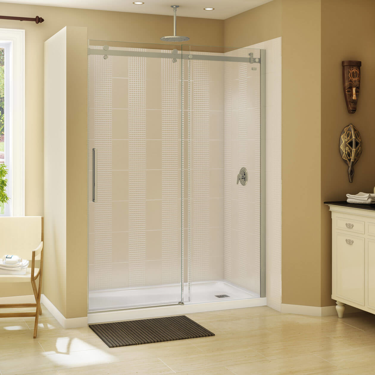 Maax Halo 56 ½-59 x 78 ¾ in. 8mm Sliding Shower Door for Alcove Installation with Clear glass