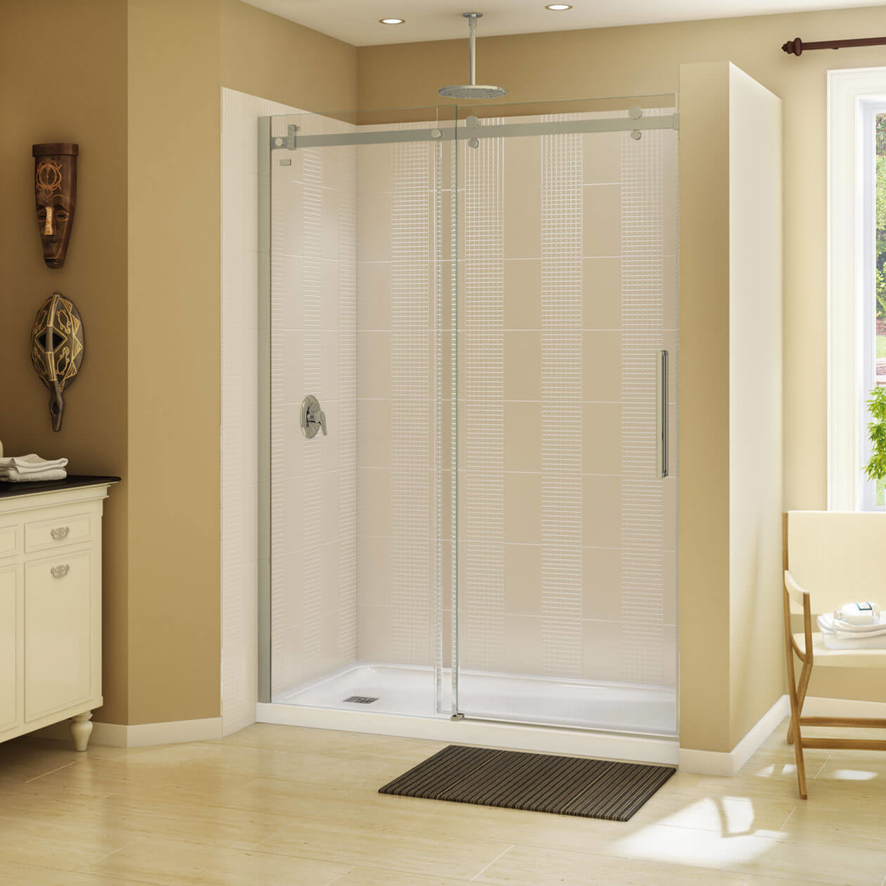 Maax Halo 56 ½-59 x 78 ¾ in. 8mm Sliding Shower Door for Alcove Installation with Clear glass
