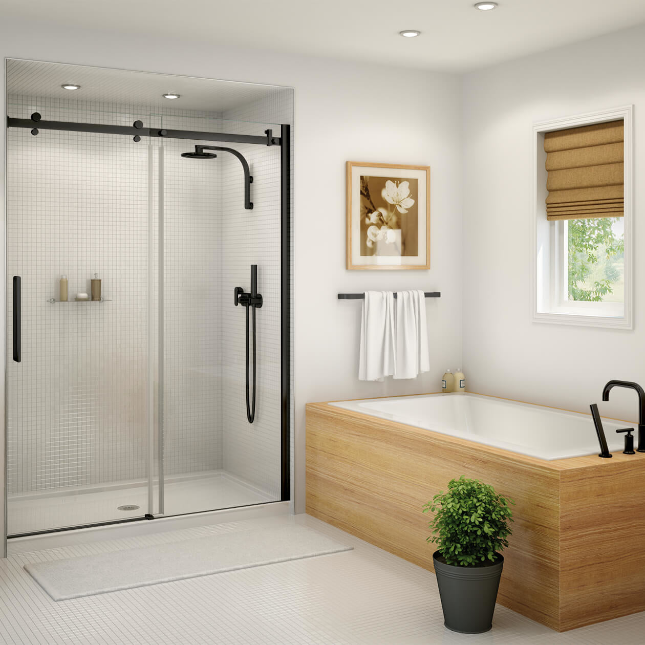 Maax Halo 56 ½-59 x 78 ¾ in. 8mm Sliding Shower Door for Alcove Installation with Clear glass