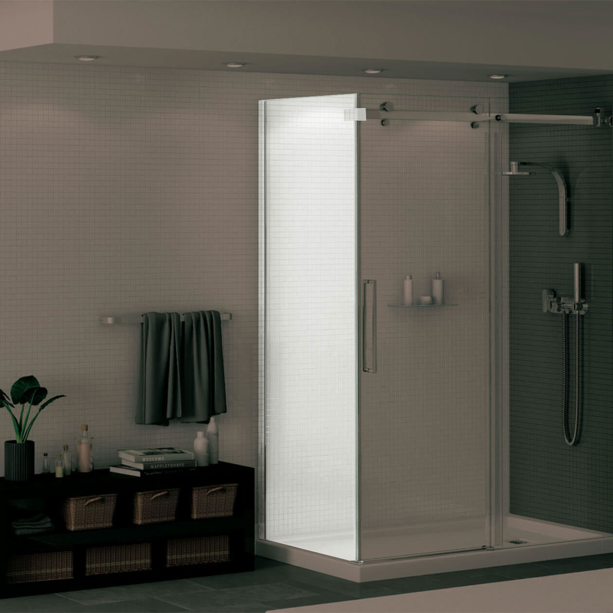 Maax Halo Return Panel for 32 in. Base with Clear glass