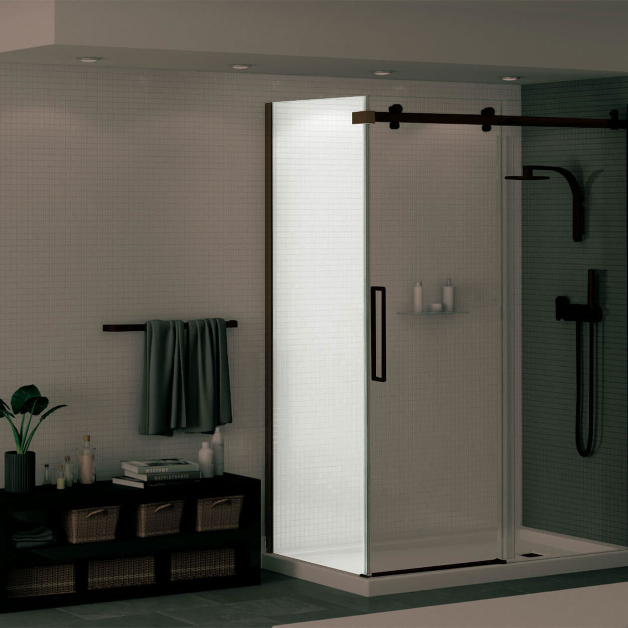 Maax Halo Return Panel for 32 in. Base with Clear glass