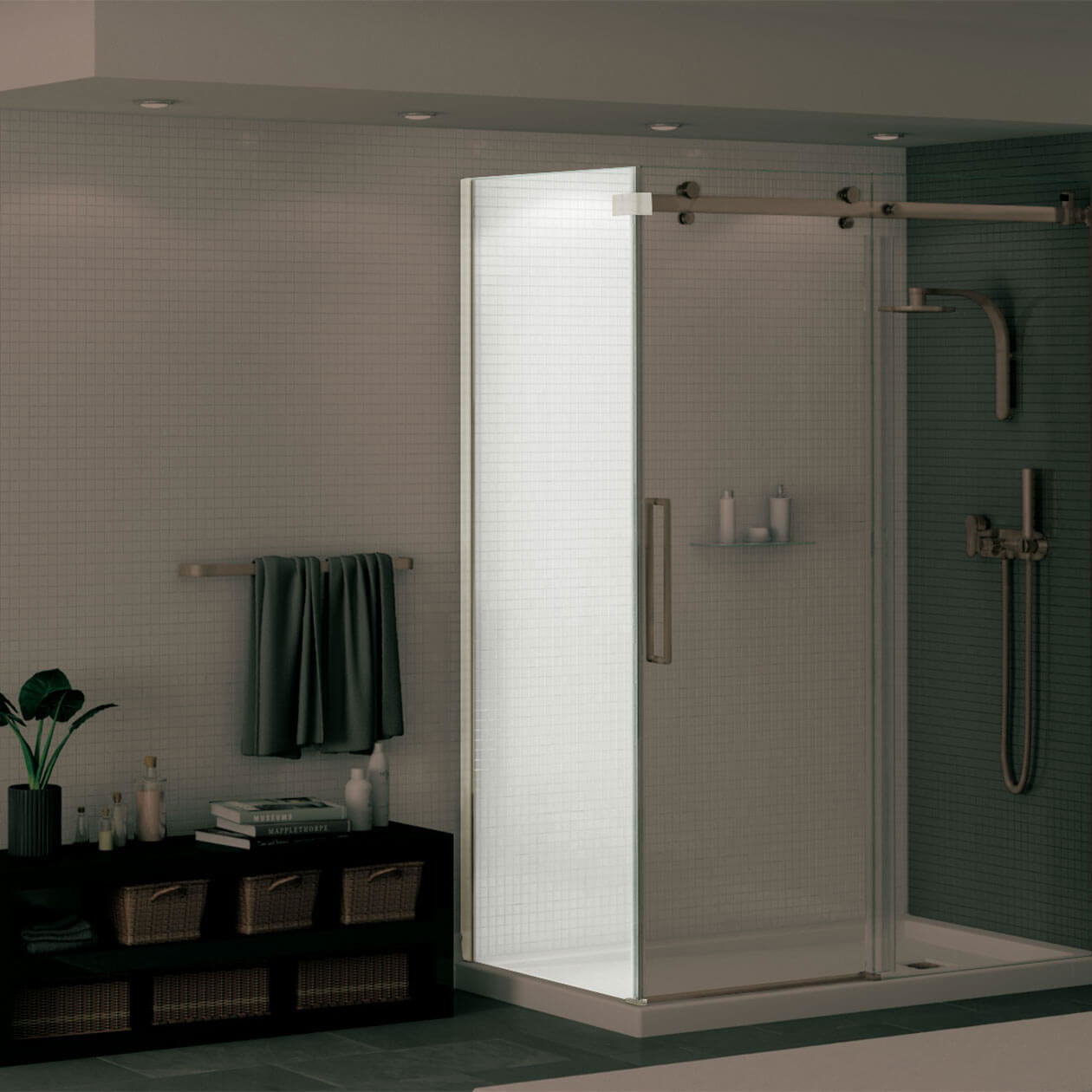 Maax Halo Return Panel for 32 in. Base with Clear glass