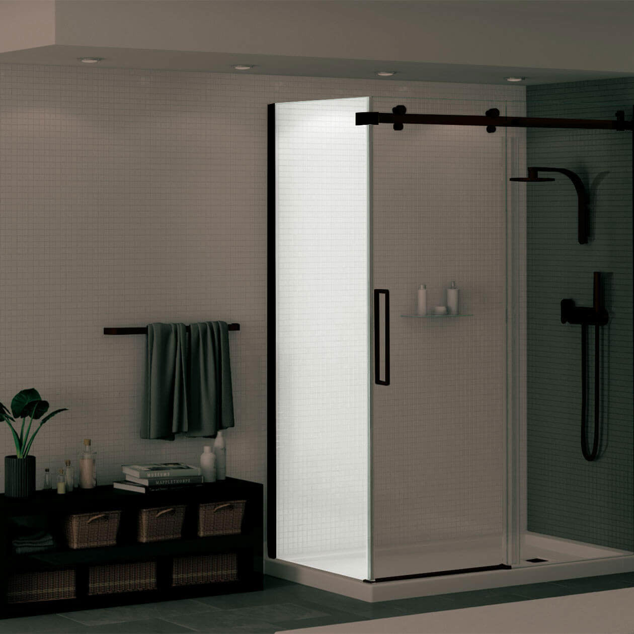 Maax Halo Return Panel for 32 in. Base with Clear glass