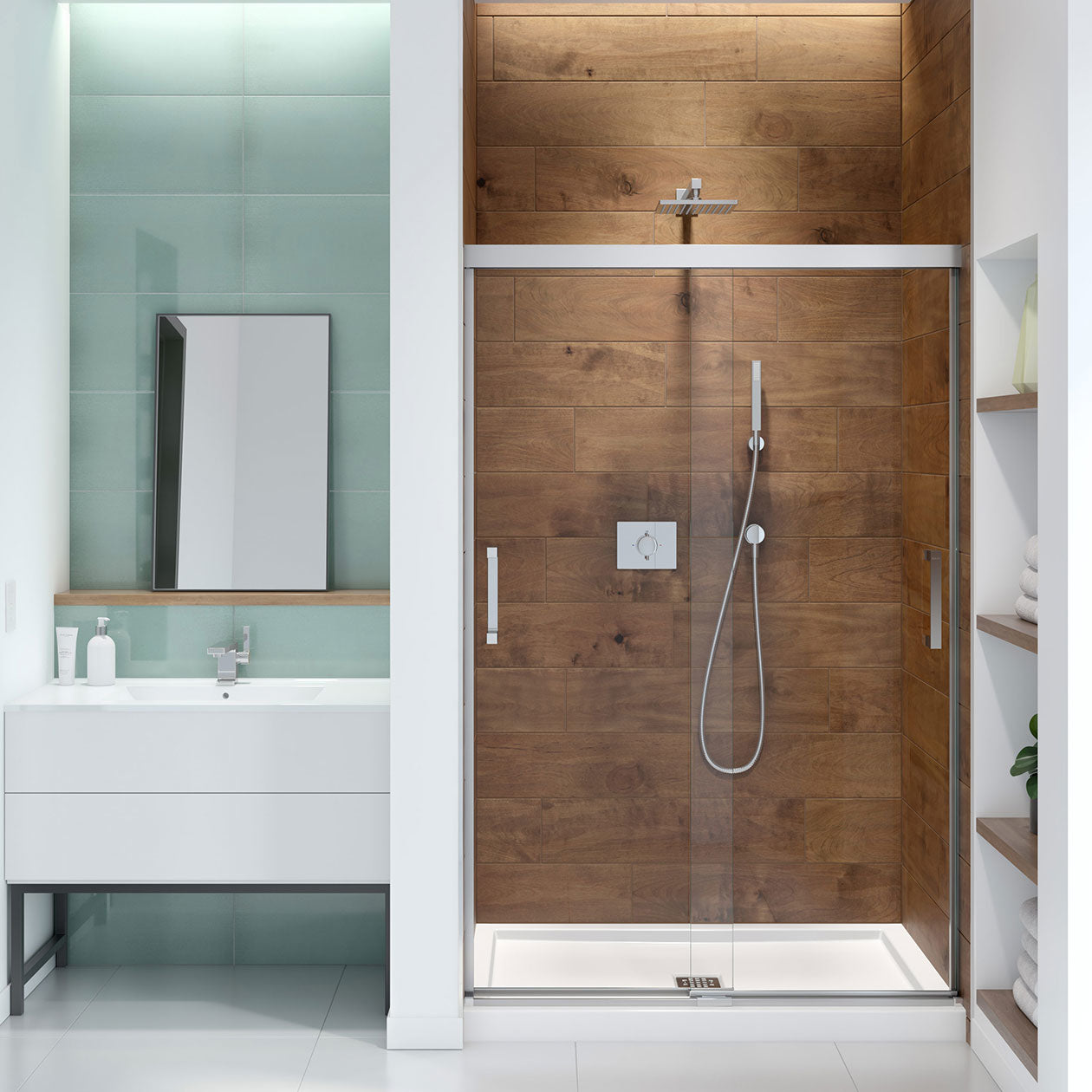 Maax Incognito 70 44-47 x 70 1/2 in. 6mm Bypass Shower Door